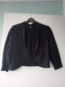 Wallis Bolero Cropped cardigan Size M Black - Picture 1 of 3