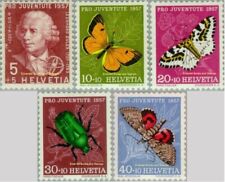 EBS Switzerland 1957 - Pro Juventute - Euler & Insects - Michel 648-652 - MNH**