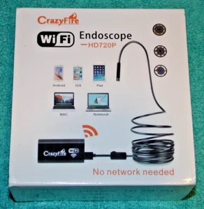 CRAZYFIRE CAMERA SNAKE USB ENDOSCOPE 2.0 Megapixels 720p HD 5MTR 8mm CAM VERSION - Picture 1 of 1