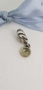 Authentic Pandora 'Passionately' Lime Quartz Yellow Disc Charm Pendant 790435LQ - Bild 1 von 2