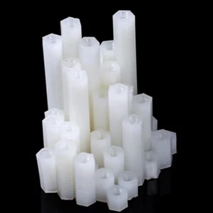 White Nylon Hex Spacer Standoff Pillar Female- Female Screws NYLON66 M2 M3 M4 - Picture 1 of 7