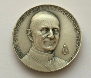 1965 SILBER .999 PURE PAUL VI MISSION TO THE UNITED NATIONS NEW YORK  - Bild 1 von 8