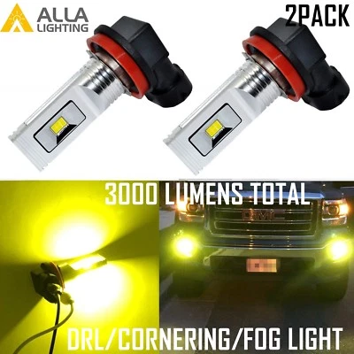 Alla Lighting H11 LED Fog Light Driving Lamp,Cornering Bulb,DRL Golden Yellow,2x - Image 1 of 4