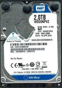 WD20NPVZ-82WFZT0 S/N: WXD1A DCM: HBKTJBBB WESTERN DIGITAL 2TB THAILAND APR 2016 - Picture 1 of 2
