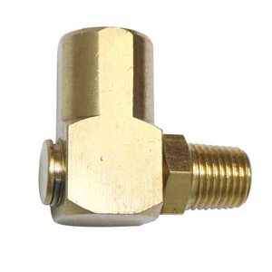90 Degree Brass Swivel Fitting 1/4 Inch Female x 1/4 Inch NPT Male FS14 - Picture 1 of 3
