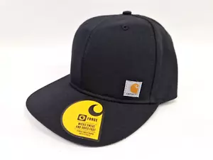 Gorra de béisbol Carhatt Black Firm Duck plana a presión - Imagen 1 de 11