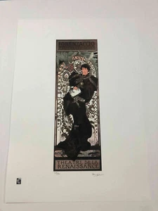 Alphonse Lithographie Mucha off set cm 50x70 avec certificat - signature plaque - Picture 1 of 7