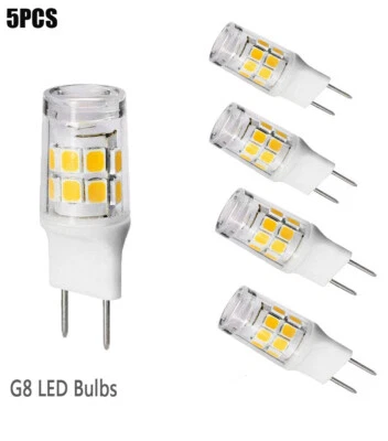 5X G8 LED Light Bulbs 3W 110V 6000K White T4 Bi-Pin Bulb For Chandelier Light - Image 1 of 4