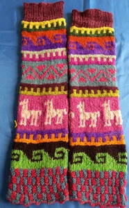 Warmer Legs Handmade knitted in multicolored sheep's wool - Picture 1 of 9