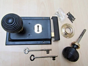 TRADITIONELLES KLASSISCHES RETRO VINTAGE ALTES ENGLISCHES RIM TÜRSCHLOSS KNAUF GRIFFE SET - Bild 1 von 1