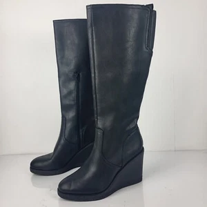 Zodiac Iggy Womens Wedge Tall Knee High Boots Side Zip Black size 10 - Picture 1 of 15
