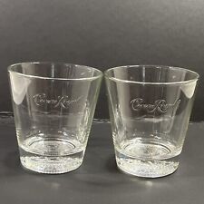 Lot Of 2 Crown Royal Heavy Bottom Rock/Whiskey Glasses 3.5" Tall 3" Top Rim