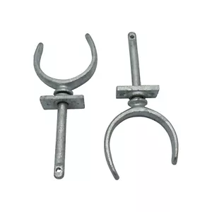Galvanised Rowlocks Rowing Oar Locks 7/16" X2 (Plates Boat Canoe Bracket) - Picture 1 of 8