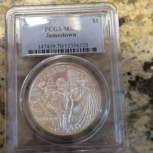 MS70 2007-P Jamestown Commemorative Silver $1 Coin - Picture 1 of 2