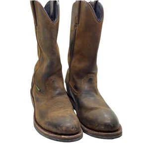 Botas occidentales Dan Post para hombre talla 8 D marrón gamuza cuero punta redonda tacón bloque - Imagen 1 de 12