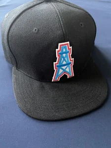HOUSTON OILERS BLACK THROWBACK COACH JERRY GLANVILLE STYLE HAT CAP SNAPBACK NEW - Picture 1 of 7