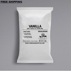 (6 Pack) 3 lb. Restaurant Smooth Vanilla Soft Serve Ice Cream Mix Ice Cream Shop