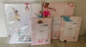 Pottery Barn Kids Ballet Positions Ballerina QUEEN duvet cover 2 shams sheet set - Picture 1 of 4