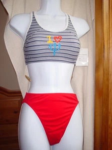 Bikini Club Med Tanki Rojo/Blanco/Azul Marino Talla Grande Nuevo con Etiquetas - Imagen 1 de 5