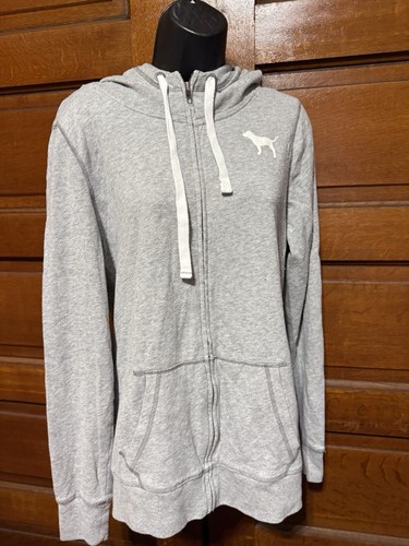 UNDERCOVER Giacca ROSA Victoria’s Secret taglia M grigia con cappuccio e zip Love Love rosa ❤️ ?