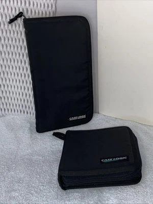 Case Logic Lot CD Disc Music Storage Vintage Retro 1990s Black Zippered Nice 2pc - Image 1 of 4