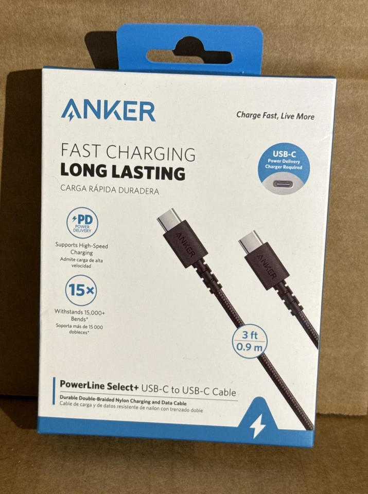 Anker - PowerLine Select+ USB-C to USB-A Cable 3-ft - Black - Image 1 of 1