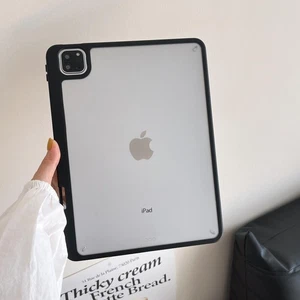 For iPad Mini 7th/6th Gen Clear Frosted Magnetic Pen Slot Case Screen Protector - Picture 1 of 20