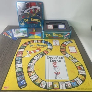 Dr Seuss Trivia Board Game Tin Box University Games 2000 Pre-owned Complete - Picture 1 of 8