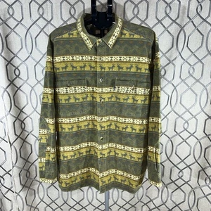 Woolrich Hirsch Decke Streifenmuster Flanellhemd Erwachsene 2XL grün gelb - Bild 1 von 9