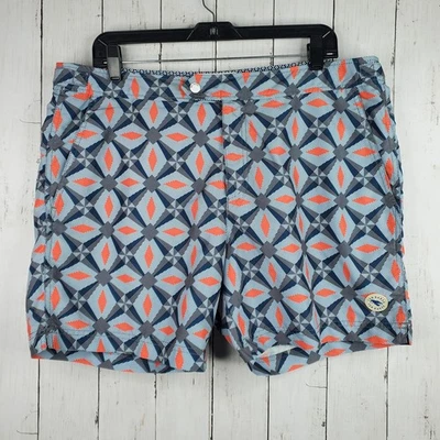Ted Baker Swim Trunks Men Size 5 US 42 XL Blue Multicolor Geometric Lined - Image 1 of 4