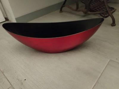 Vase Schale Schiffchen für Blumengestecke Weihnachten Floristik Deko 39 cm Rot - Bild 1 von 3