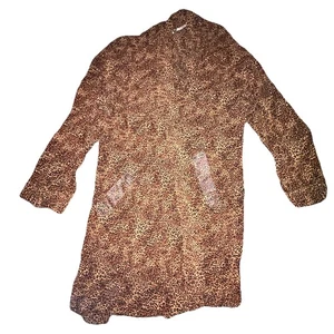 Victoria Secret Robe Womens OS Leopard Print Satin Kimono Sexy Breezy Flowy - Picture 1 of 6