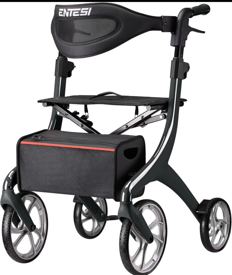 New Rollator Walker For Seniors With Seat And Brakes All-Terrain  (RED COLOR) - Image 1 of 4