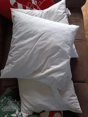 3x Kissen - 50x50 cm - Füllung 50% Federn 50% Polyester - Weiß  - Bild 1 von 3