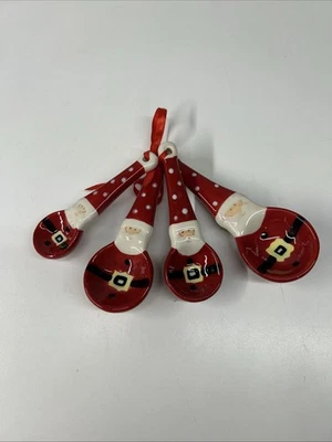 Jolly Jar Santa Christmas measuring spoons 4 pc. set by Gibson Home - Image 1 of 4