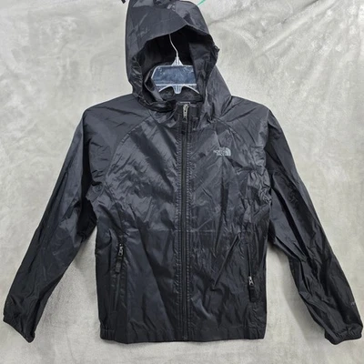 Chaqueta de lluvia ligera con capucha negra para niños The North Face Hydrenalite talla mediana Foto 1 de 4
