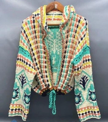 Free People Baja Baby Crochet Cardigan Size Large - Image 1 of 4