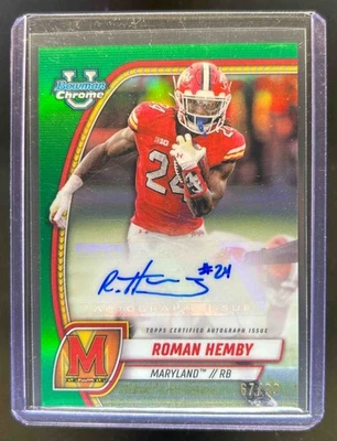 2024 Bowman Chrome U Roman Hemby Prospect Auto Green Refractor #67/99 - Image 1 of 2