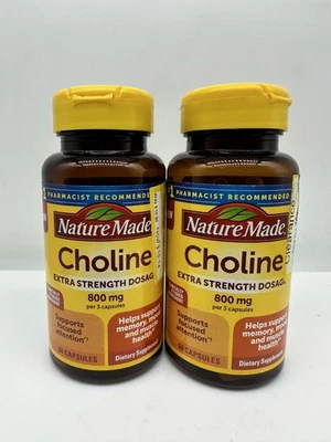 Colina Nature Made 800mg pacote com 2, 60 quilates cada, suporte à saúde do cérebro e fígado - Imagem 1 de 3