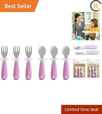 Juego de utensilios de tenedor y cuchara para niños pequeños Raise, el resto mantiene la punta fuera de la mesa, sin BPA,... Foto 1 de 4
