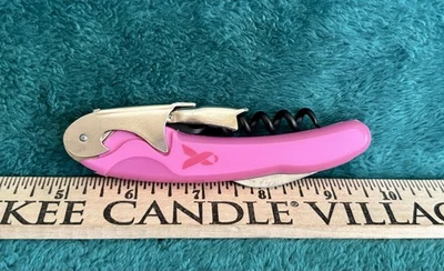 Four (4) Breast Cancer Awareness Wine Openers With Pink Ribbon Logo. Great Gifts - Image 1 of 4