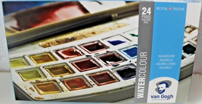 ROYAL TALENS Van Gogh 24er Aquarellkasten Talens Aquarellfarbe Kunststoffkasten - 3.8 2395 S8