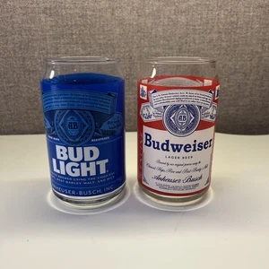 Budweiser Bud Light Dose Glas - 16 Unzen - Set aus zwei (2) Gläsern - & kostenloser Versand - Bild 1 von 4