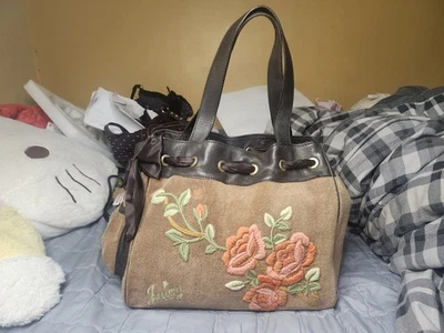 Vintage y2k Brown Juicy Couture With Flower Design At The Front - Image 1 of 4
