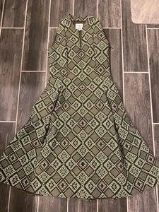 Vestido Akris/Bergdorf Goodman Verde Geométrico Lunares Talla 6 Lujo Retro - Imagen 1 de 11