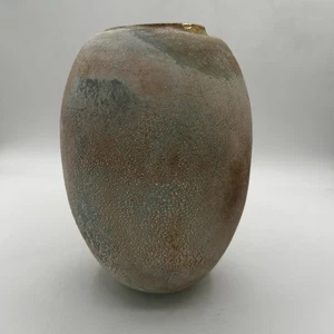 Dekorative Kunst Vase mundgeblasen Glas irisierend strukturiert - Bild 1 von 9