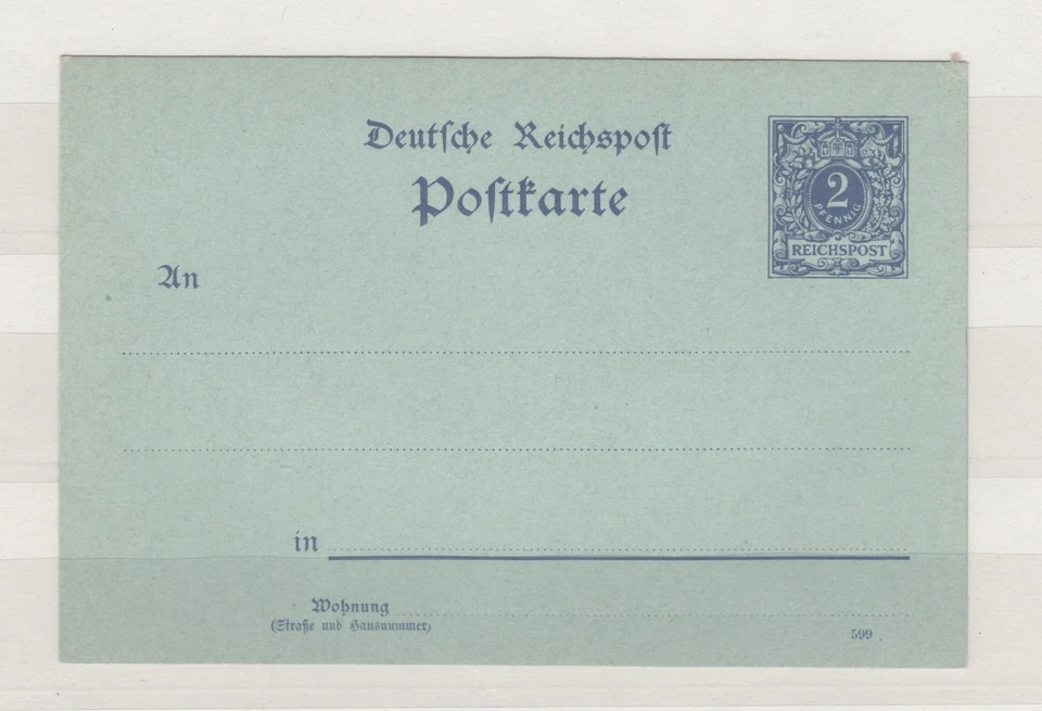 Germany Reichspost 2pf Postal Stationery Unused Card J3799 - Image 1 of 1