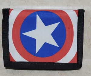 Marvel Avengers  Mens Trifold Nylon Wallet Captain America Red White Blue NWOT - Picture 1 of 5