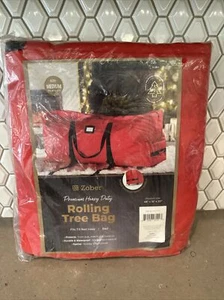 NEW Zober Red Rolling Tree Storage Bag Box for 7.5 Foot Trees - Picture 1 of 3