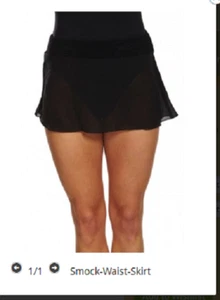 NWT Dance Bloch Black Georgette Skirt Smock Waist Band Ladies Small Adult R1851 - Picture 1 of 4